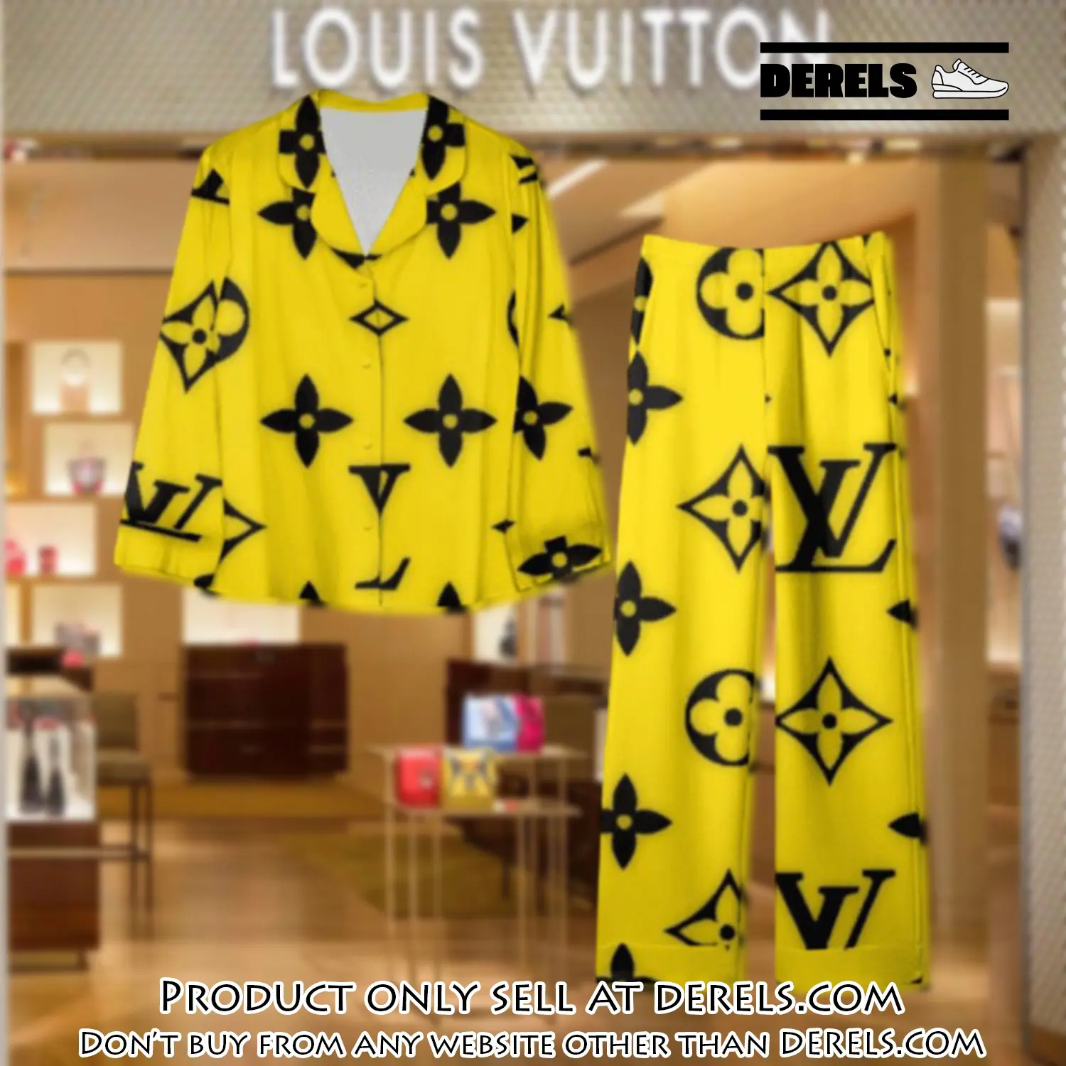 Trending luxury lv satin pajama set pjs1107 dr3429529